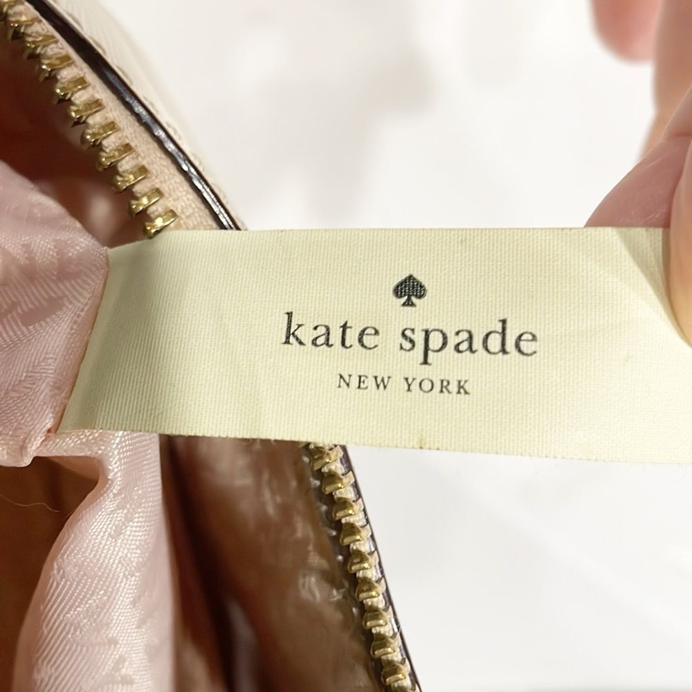 Kate Spade Handbag Laurel‎ Way Lanae Genuine Leather Light Beige Satchel Top Zip - Picture 7 of 11